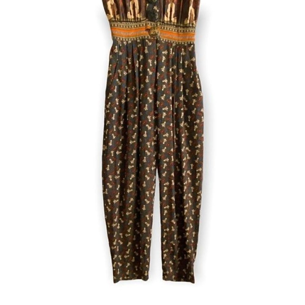Vintage Platinum by Dorothy Schoelen Printed Jumpsuit, size 4 - Picture 5 of 14
